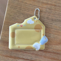 Thumbnail for Cream Cheese Strawberry Chocolate Cake Kpop Keychain Photocard Holder - ArtGalleryZen