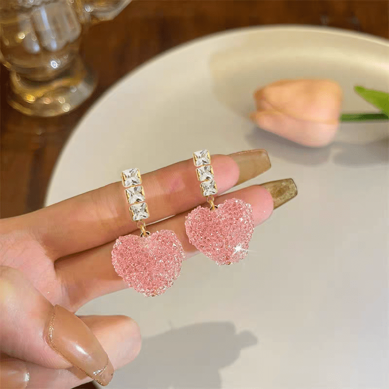 Crystal Candy Heart Earrings - ArtGalleryZen
