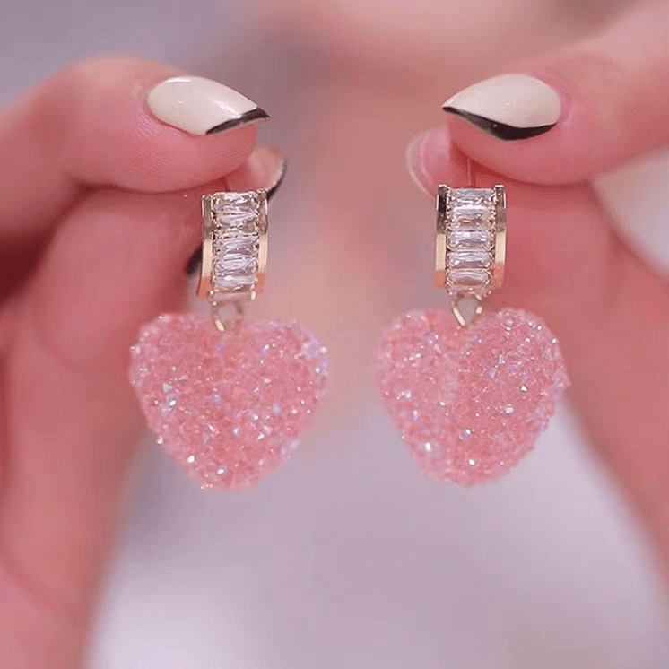 Crystal Candy Heart Earrings - ArtGalleryZen