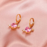 Thumbnail for Crystal Cupid Arrow Heart Huggie Hoop Dangle Earrings - ArtGalleryZen