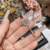Thumbnail for Crystal Floral Key Pendant Necklace - ArtGalleryZen