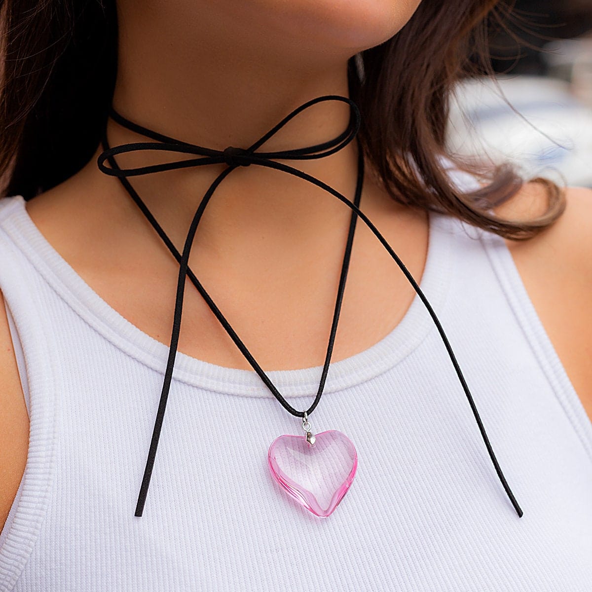 Delicate Heart Necklace Women Luxury Crystal Pendant - Temu