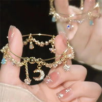 Thumbnail for Crystal Moon Star Bracelet - ArtGalleryZen