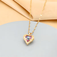 Thumbnail for Crystal Ocean Heart Pendant Necklace - ArtGalleryZen