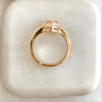 Thumbnail for Cubic Zirconia Inlaid Pink Heart Ring - ArtGalleryZen