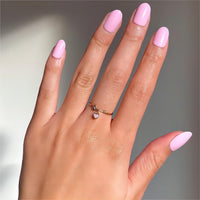 Thumbnail for Cute 18K Gold Dangle Crystal Heart Lock Ring - ArtGalleryZen