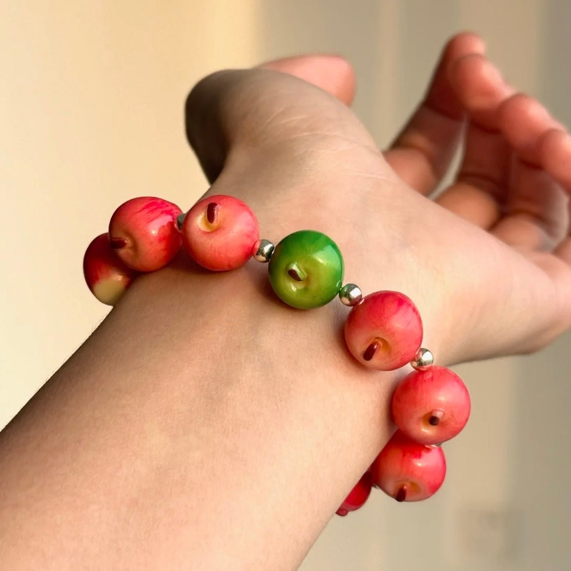 Cute Apple Beaded Bracelet - ArtGalleryZen