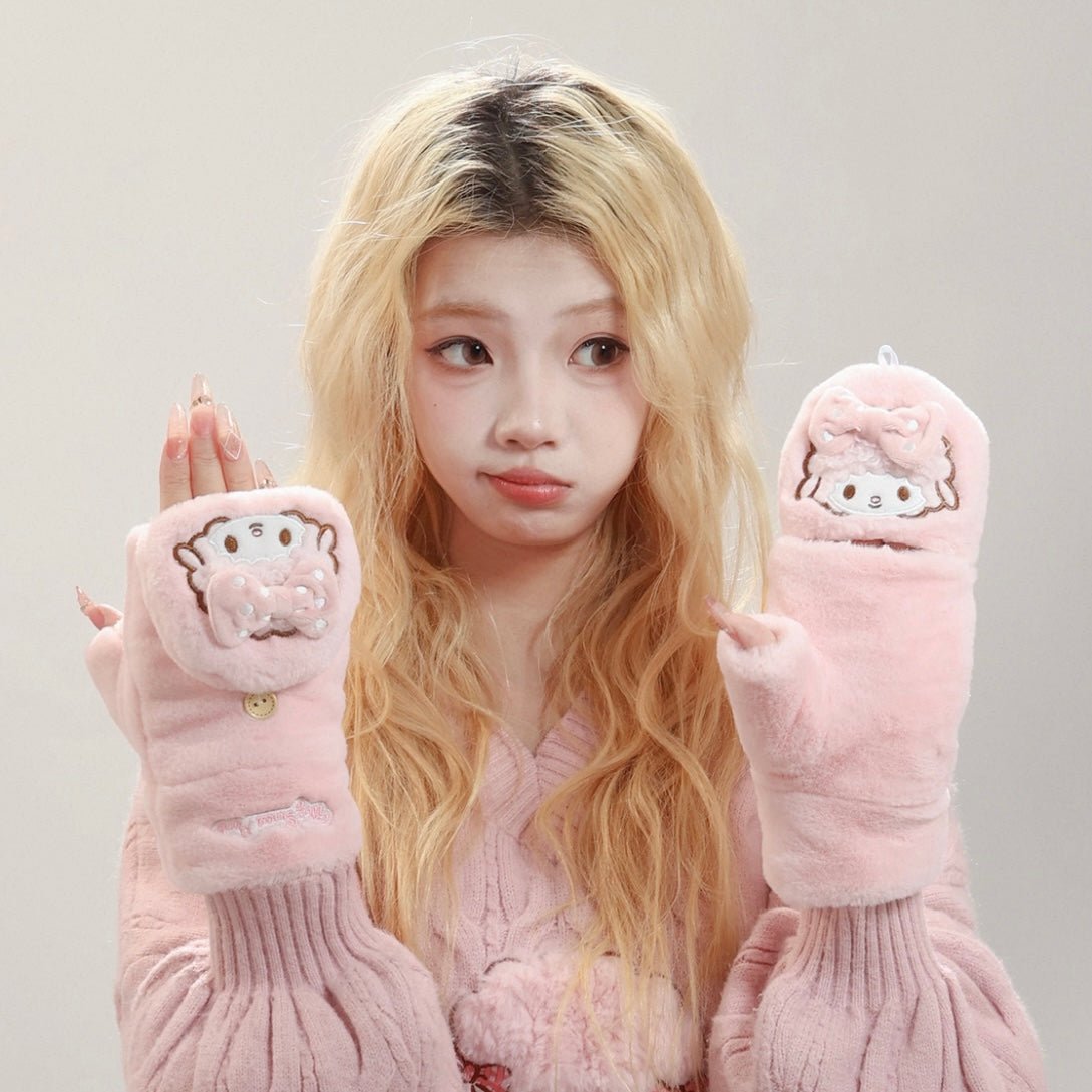 Cute Authenti Sanrio My Sweet Piano Winter Scarf Gloves Ear Muffs Set - ArtGalleryZen