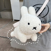 Thumbnail for Cute Black White Plush Rabbit Crossbody Bag - ArtGalleryZen