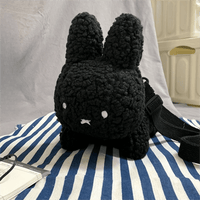 Thumbnail for Cute Black White Plush Rabbit Crossbody Bag - ArtGalleryZen