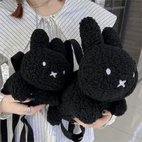 Thumbnail for Cute Black White Plush Rabbit Crossbody Bag - ArtGalleryZen