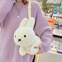 Thumbnail for Cute Black White Plush Rabbit Crossbody Bag - ArtGalleryZen