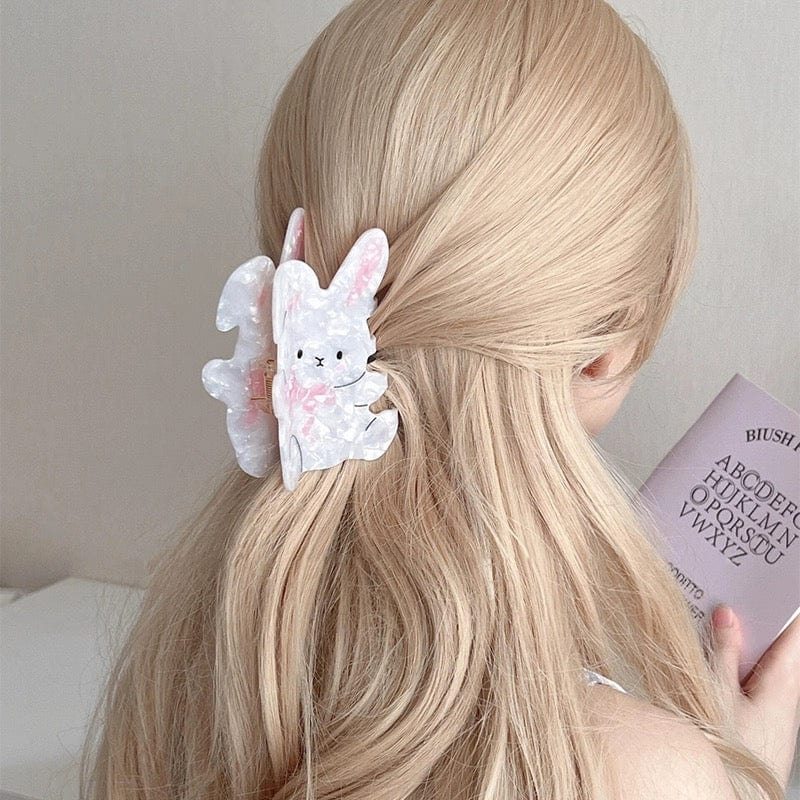 Cute Bowknot Rabbit Acetate Acrylic Hair Claw Hair Clip - ArtGalleryZen