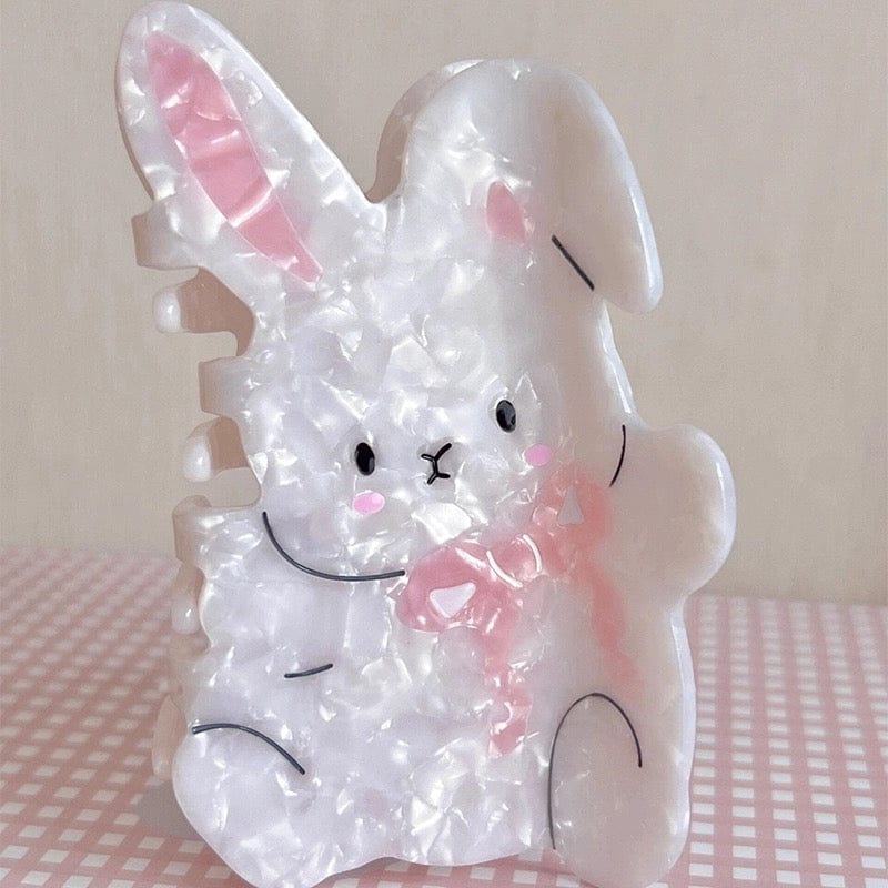 Cute Bowknot Rabbit Acetate Acrylic Hair Claw Hair Clip - ArtGalleryZen