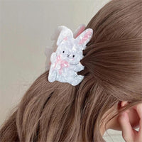 Thumbnail for Cute Bowknot Rabbit Acetate Acrylic Hair Claw Hair Clip - ArtGalleryZen