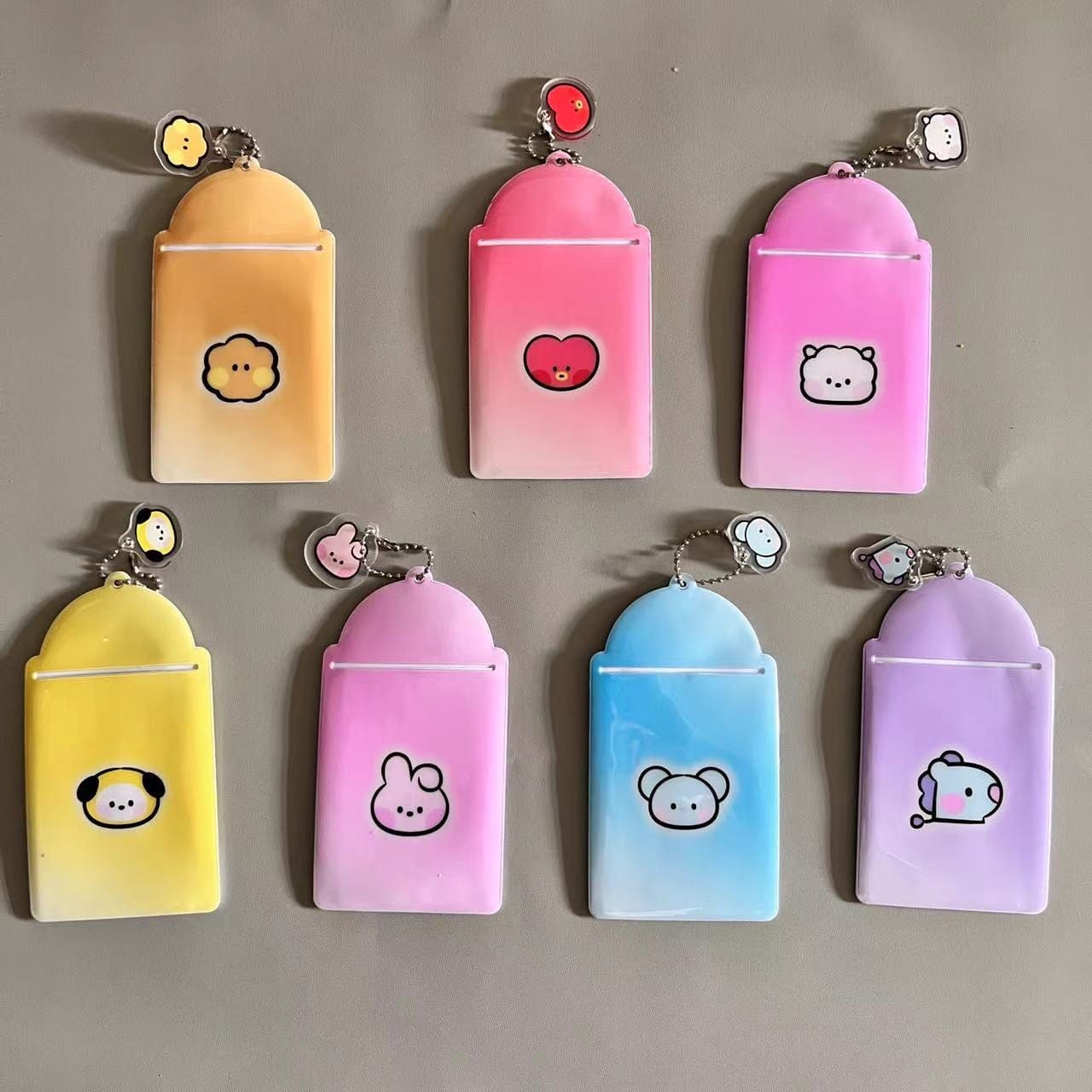 Cute BTS BT21 Kpop Keychain Photocard Holder - ArtGalleryZen