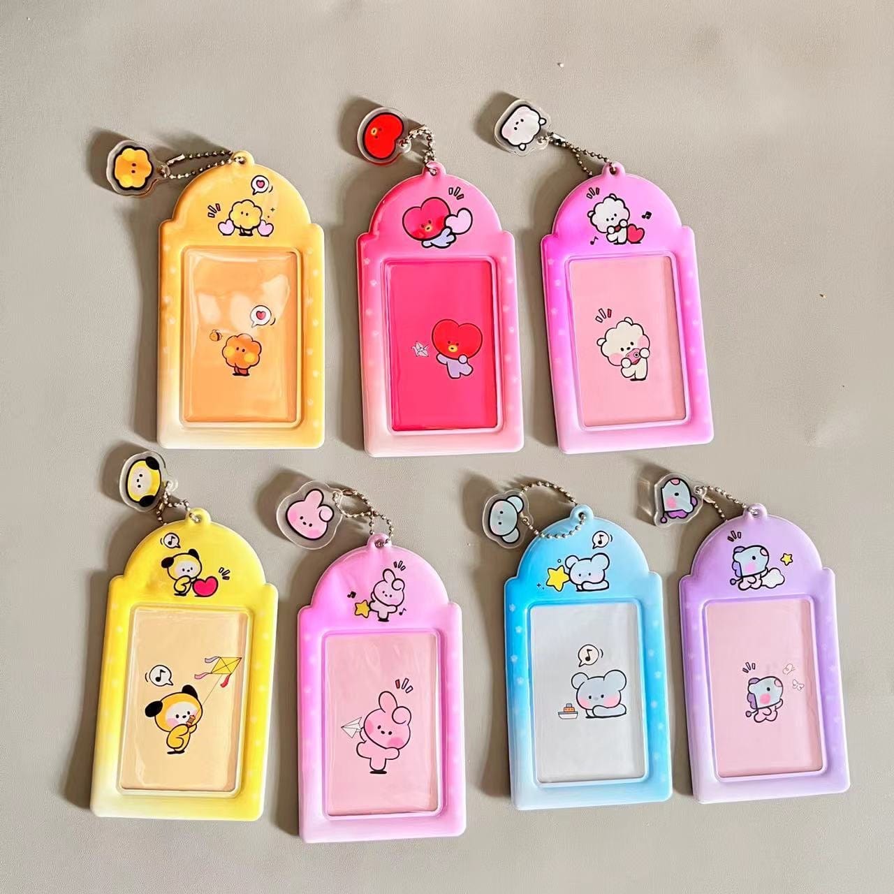 Cute BTS BT21 Kpop Keychain Photocard Holder - ArtGalleryZen