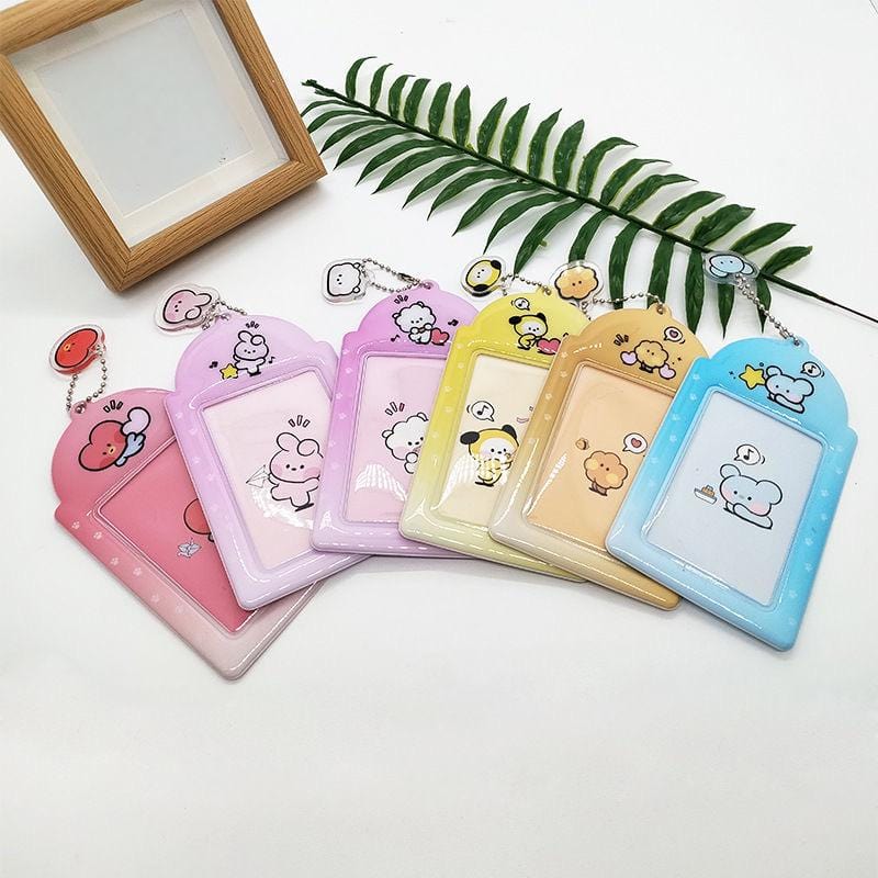 Cute BTS BT21 Kpop Keychain Photocard Holder - ArtGalleryZen
