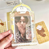 Thumbnail for Cute Cat Bear Chef Transparent Kpop Keychain Photocard Holder - ArtGalleryZen