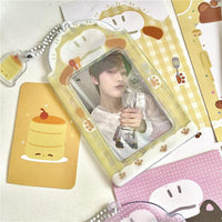 Thumbnail for Cute Cat Bear Chef Transparent Kpop Keychain Photocard Holder - ArtGalleryZen
