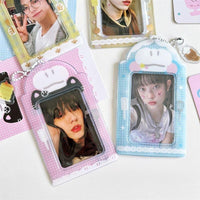 Thumbnail for Cute Cat Bear Chef Transparent Kpop Keychain Photocard Holder - ArtGalleryZen