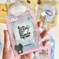Thumbnail for Cute Cat Bear Chef Transparent Kpop Keychain Photocard Holder - ArtGalleryZen