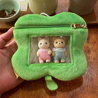 Thumbnail for Cute Clover Narutomaki Plush Coin Purse Transparent Keychain Bag - ArtGalleryZen