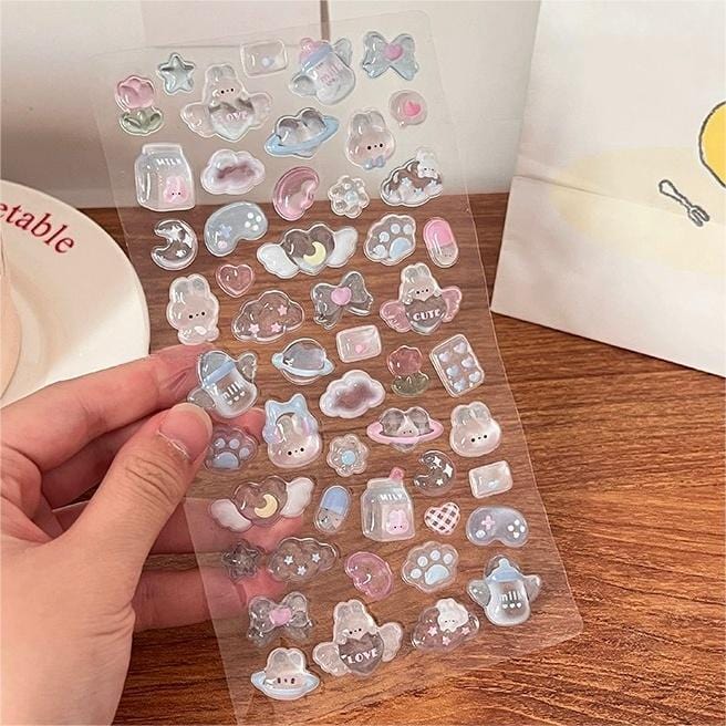 Cute Colorful Animal Pattern Crystal 3D DIY Decoration Stickers - ArtGalleryZen