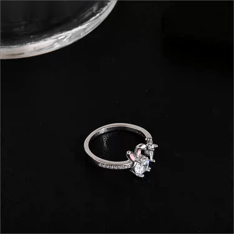 Cute Crystal Carrot Rabbit Ring - ArtGalleryZen