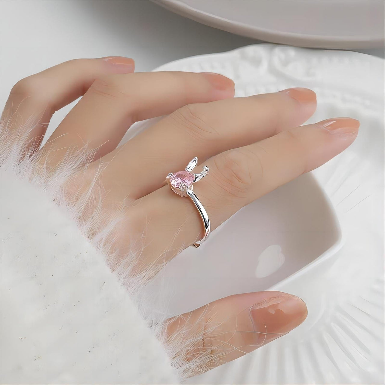 Cute Crystal Rabbit Ring - ArtGalleryZen