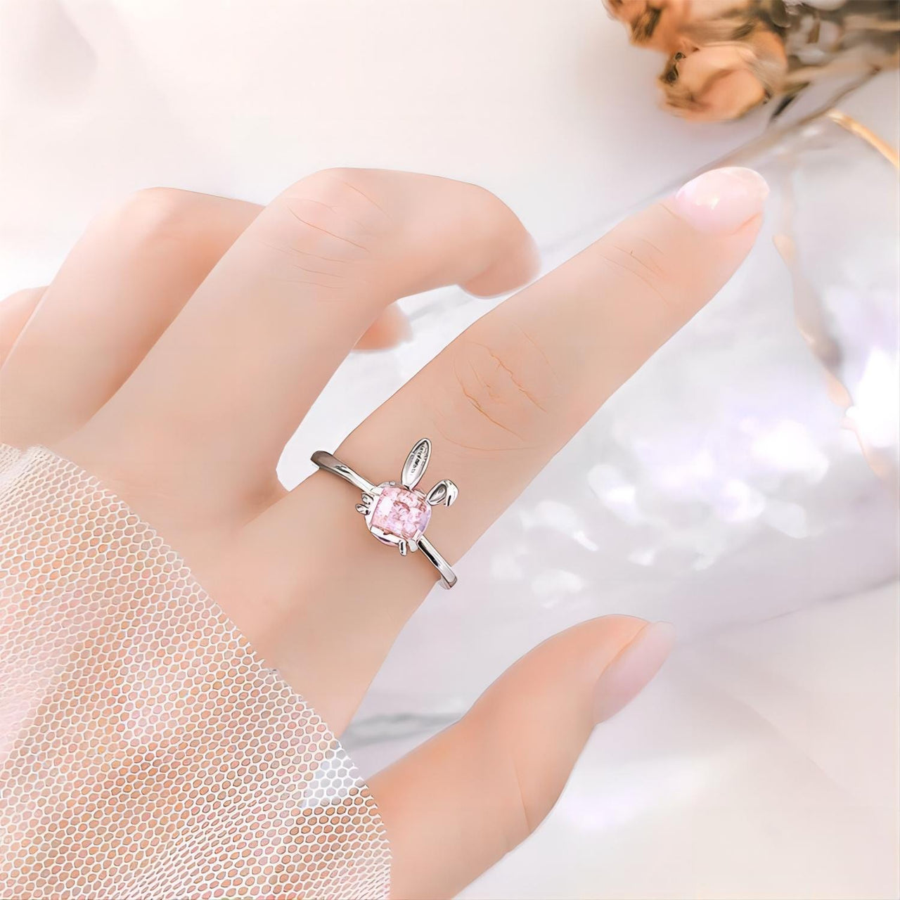 Cute Crystal Rabbit Ring - ArtGalleryZen