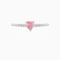Thumbnail for Cute Cubic Zirconia Heart Ring - ArtGalleryZen