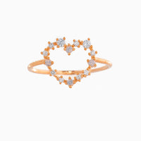 Thumbnail for Cute Cubic Zirconia Heart Ring - ArtGalleryZen
