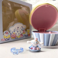 Thumbnail for Cute Cupcake Jewelry Box Sanrio Cinnamoroll Ring Set - ArtGalleryZen