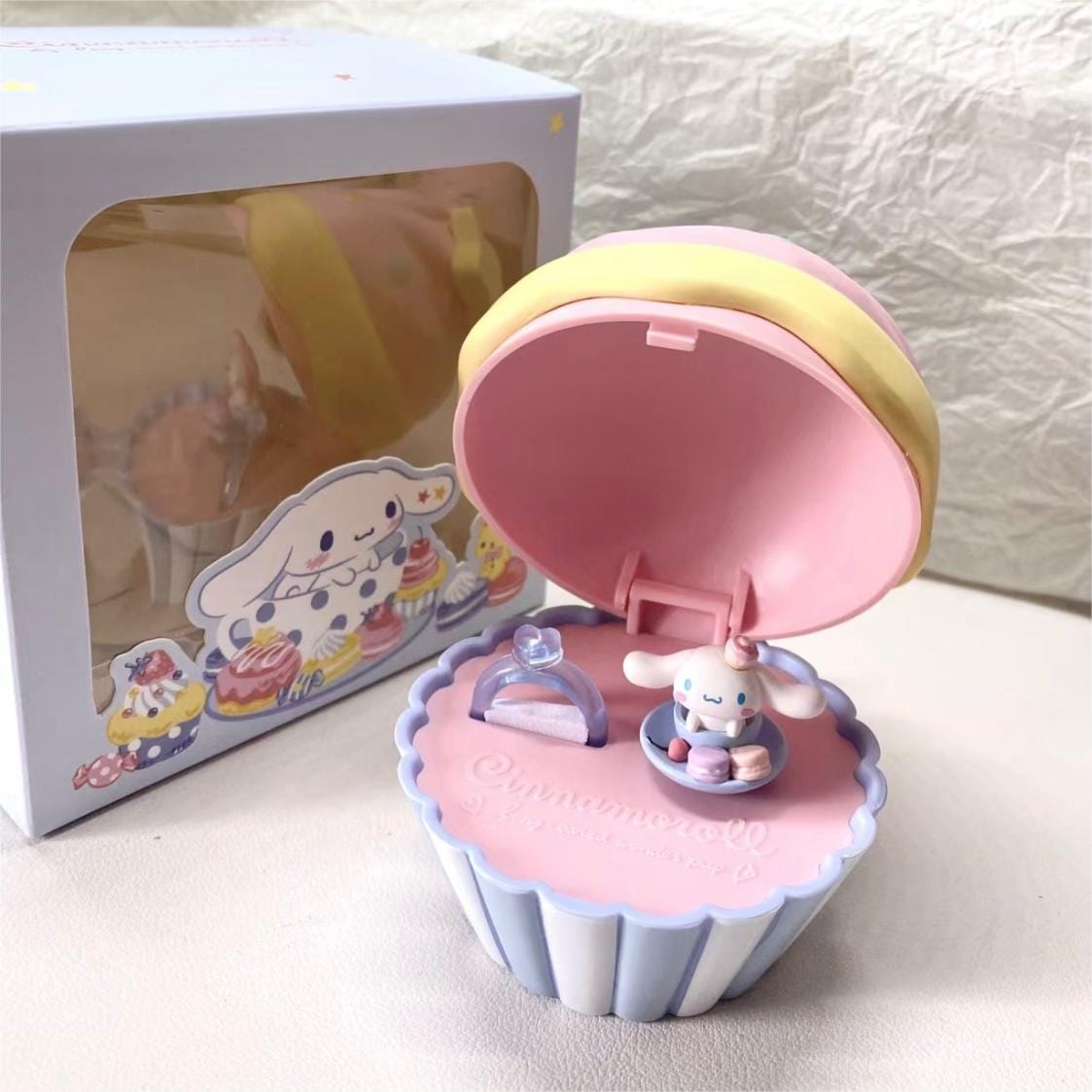 Cute Cupcake Jewelry Box Sanrio Cinnamoroll Ring Set - ArtGalleryZen