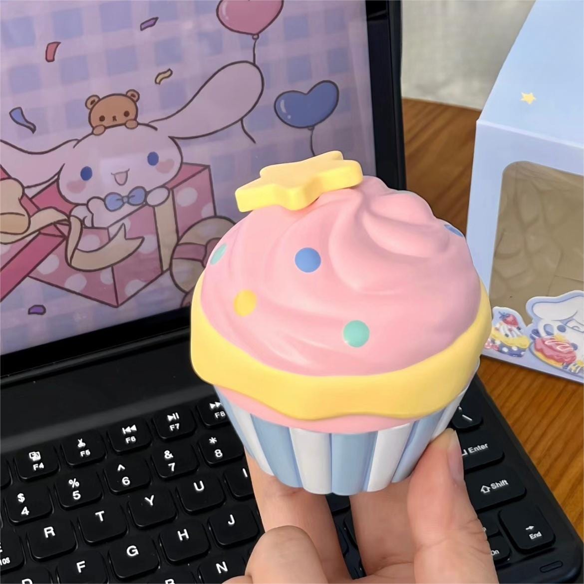 Cute Cupcake Jewelry Box Sanrio Cinnamoroll Ring Set - ArtGalleryZen