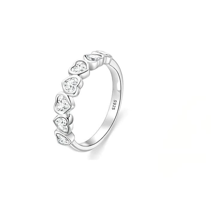 Cute CZ Inlaid Heart Matching Ring - ArtGalleryZen