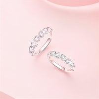 Thumbnail for Cute CZ Inlaid Heart Matching Ring - ArtGalleryZen