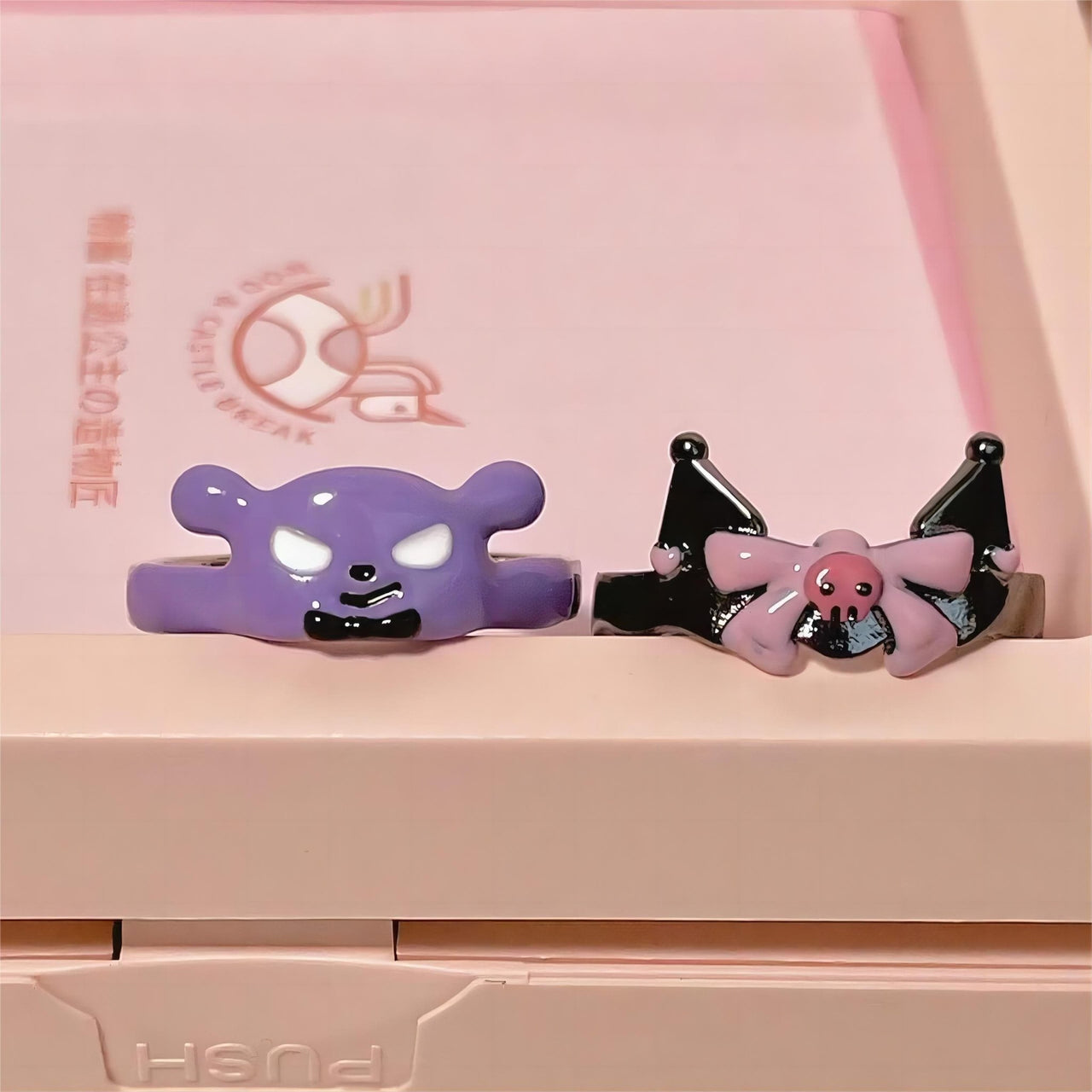 Cute Enamel Kuromi Baku Matching Ring - ArtGalleryZen