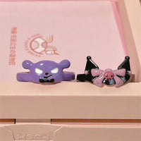 Thumbnail for Cute Enamel Kuromi Baku Matching Ring - ArtGalleryZen