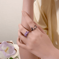 Thumbnail for Cute Enamel Kuromi Baku Matching Ring - ArtGalleryZen