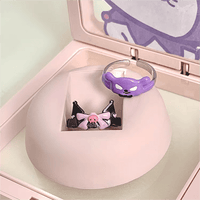 Thumbnail for Cute Enamel Kuromi Baku Matching Ring - ArtGalleryZen