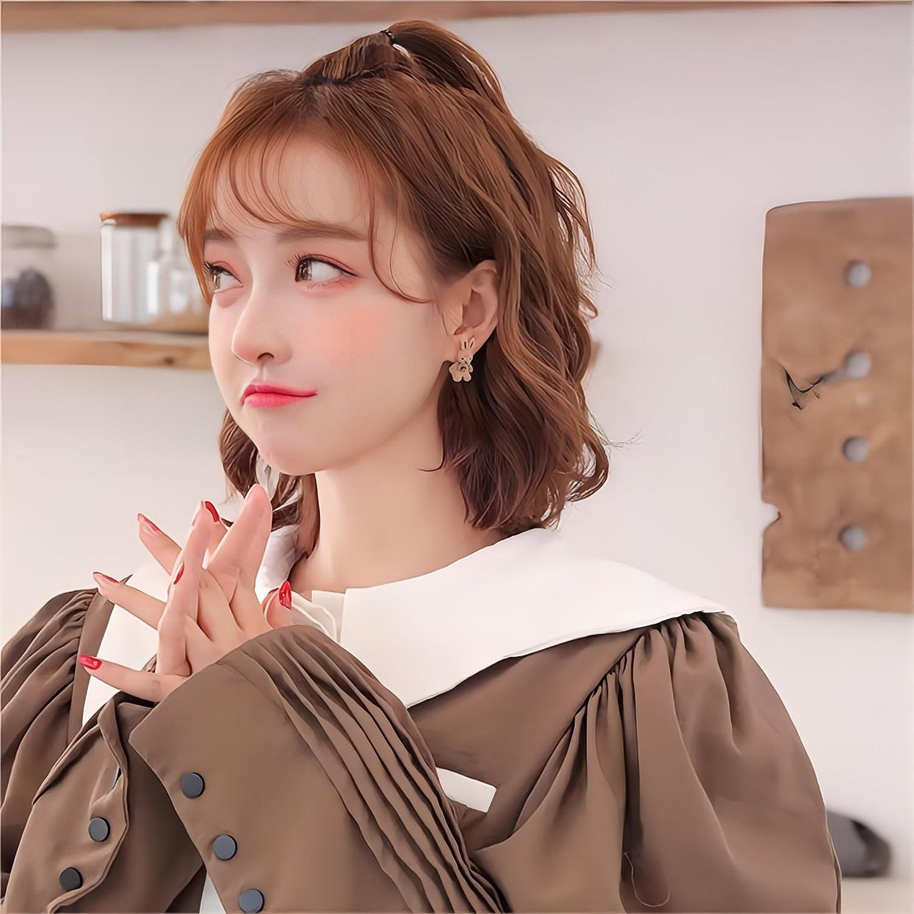 Cute Flocking Rabbit Bear Ear Studs - ArtGalleryZen