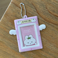 Thumbnail for Cute Heart Star Angel Kpop Keychain Photocard Holder - ArtGalleryZen