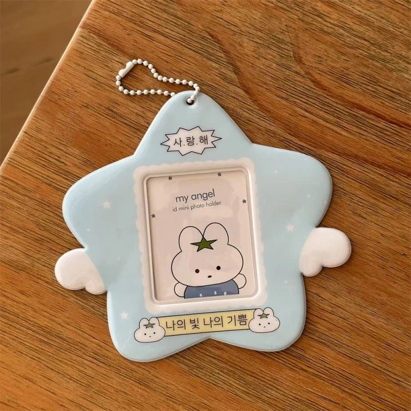 Cute Heart Star Angel Kpop Keychain Photocard Holder - ArtGalleryZen