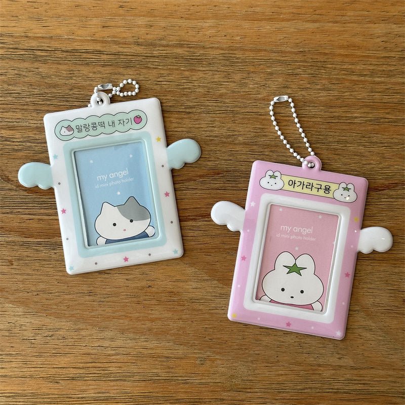 Cute Heart Star Angel Kpop Keychain Photocard Holder - ArtGalleryZen