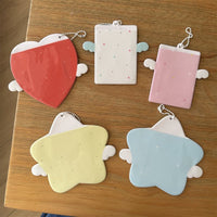 Thumbnail for Cute Heart Star Angel Kpop Keychain Photocard Holder - ArtGalleryZen