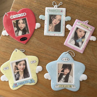 Thumbnail for Cute Heart Star Angel Kpop Keychain Photocard Holder - ArtGalleryZen
