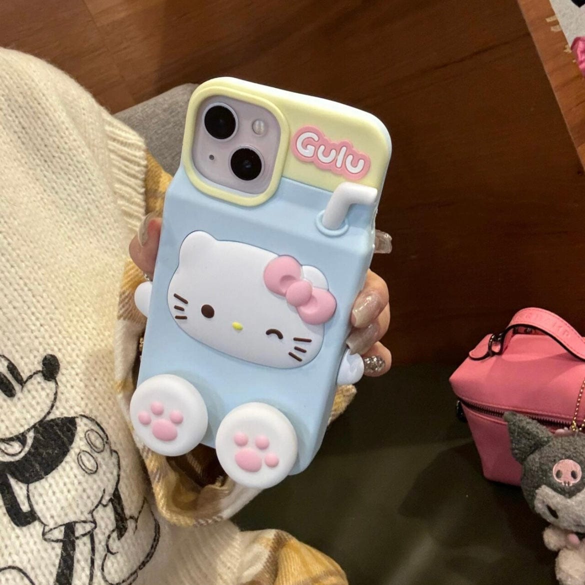 Cute Hello Kitty My Melody Milk Silicone iPhone Case - ArtGalleryZen