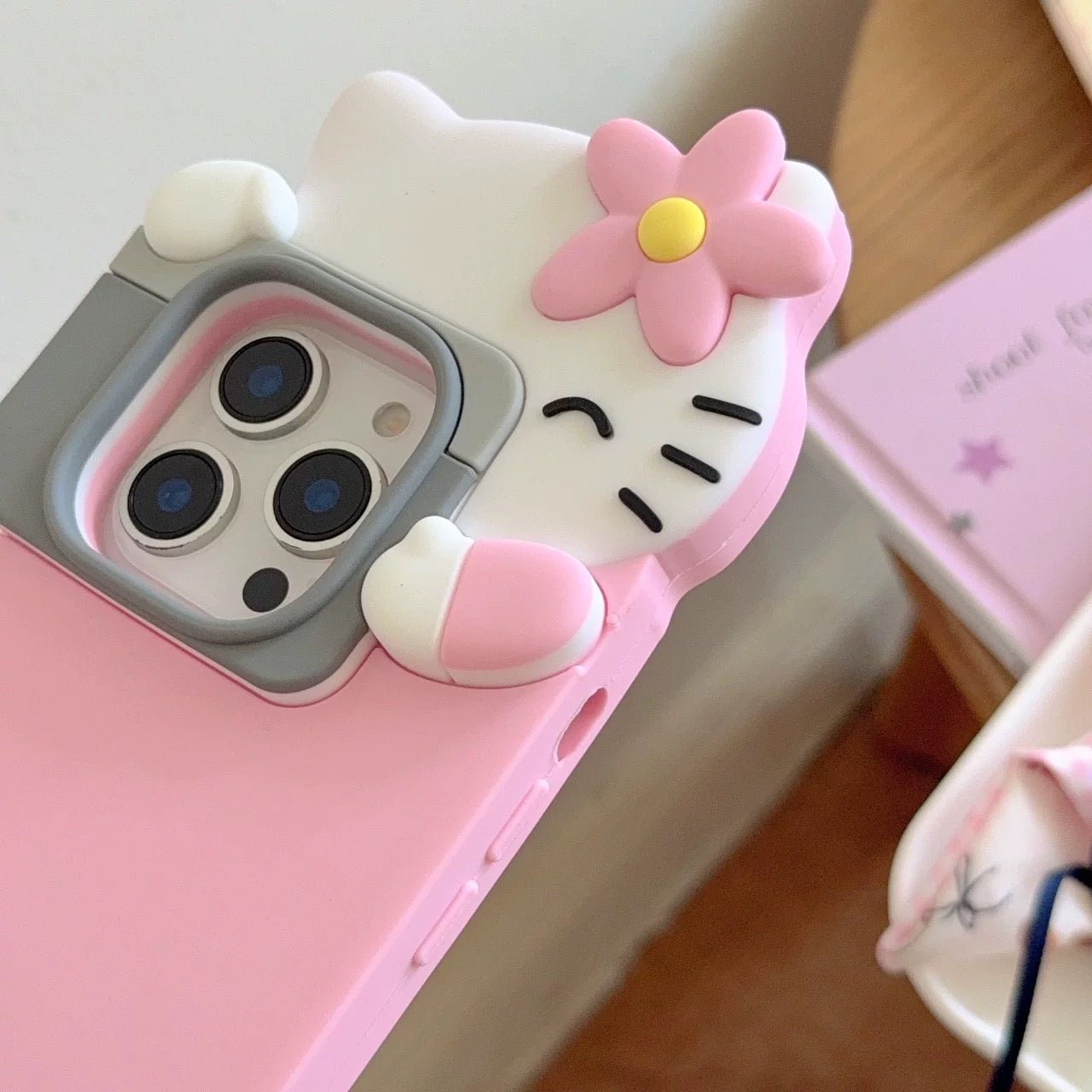 Cute Hello Kitty Taking Photo iPhone Case - ArtGalleryZen